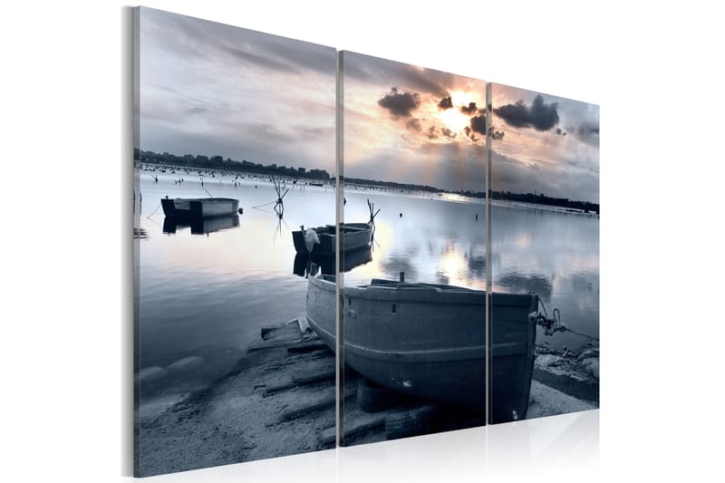 Bilde A Small Boat By A Lake 120x80 - Artgeist sp. z o. o. - Innredning - Bilder & kunst - Lerretsbilder