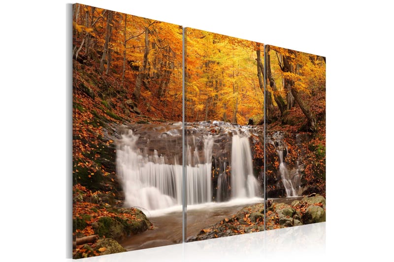 Bilde A Waterfall In The Middle Of Fall Trees 60x40, Artgeist sp. z o. o.