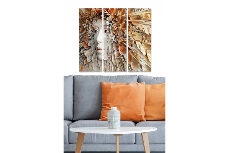 Bilde Abstract 3-pk Flerfarget, 22x05 cm