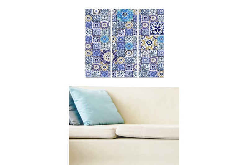 Bilde Abstract 3-pk Flerfarget - 22x05 cm - Innredning - Bilder & kunst - Lerretsbilder
