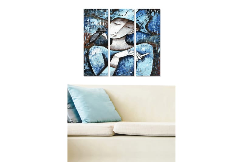 Bilde Abstract 3-pk Flerfarget - 22x05 cm - Innredning - Bilder & kunst - Lerretsbilder