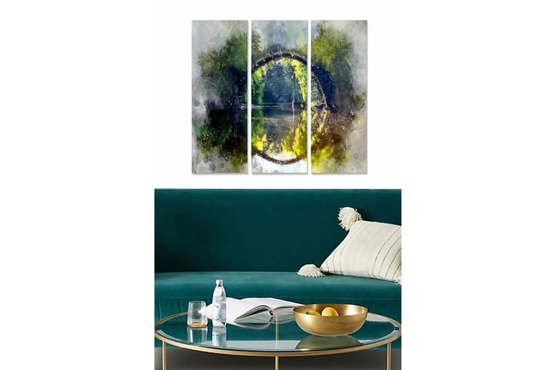 Bilde Abstract 3-pk Flerfarget - 22x05 cm - Innredning - Bilder & kunst - Lerretsbilder