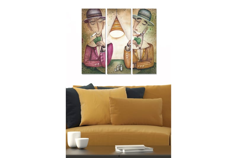 Bilde Abstract 3-pk Flerfarget - 22x05 cm - Innredning - Bilder & kunst - Lerretsbilder