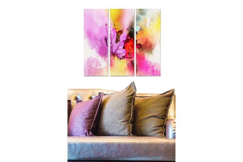 Bilde Abstract 3-pk Flerfarget, 22x05 cm