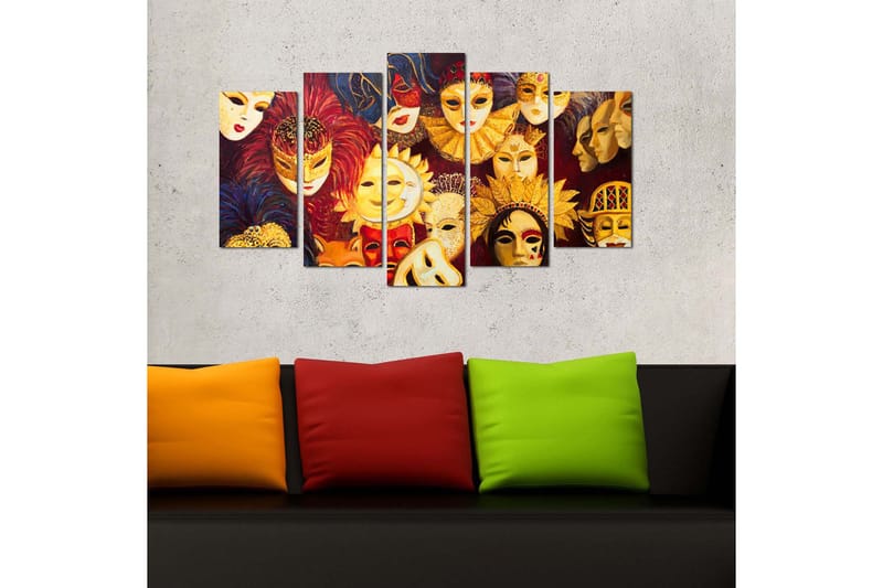 Bilde Abstract 5-pk Flerfarget - 22x06 cm - Innredning - Bilder & kunst - Lerretsbilder