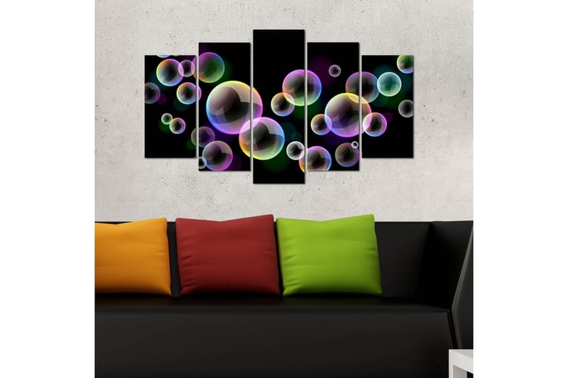 Bilde Abstract 5-pk Flerfarget - 22x06 cm - Innredning - Bilder & kunst - Lerretsbilder