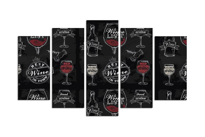 Bilde Abstract 5-pk Flerfarget, 22x06 cm