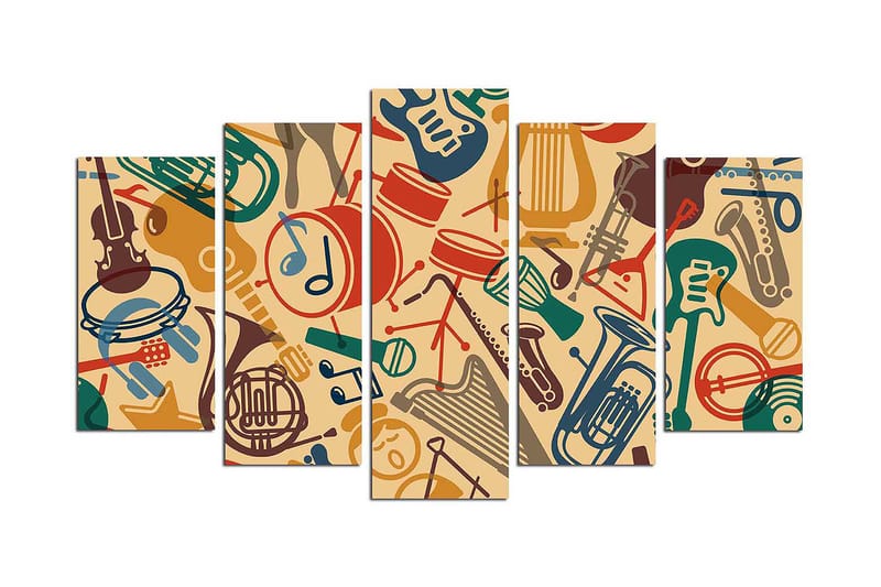 Bilde Abstract 5-pk Flerfarget, 22x06 cm