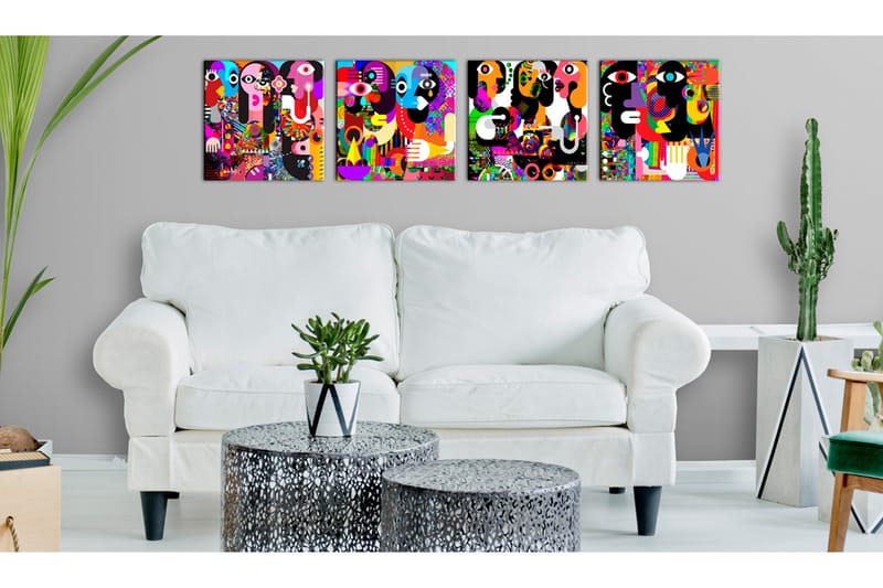 Bilde Abstract Conversations 80x80 - Artgeist sp. z o. o. - Innredning - Bilder & kunst - Lerretsbilder