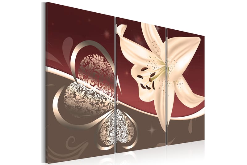 Bilde Abstraction With Lily Triptych 120x80 - Artgeist sp. z o. o. - Innredning - Bilder & kunst - Lerretsbilder