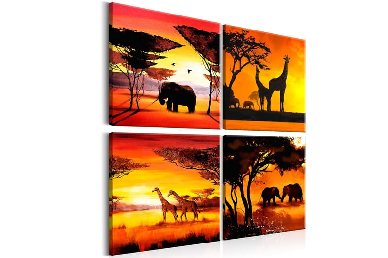 Bilde African Animals 4 Parts 60x60, Artgeist sp. z o. o.