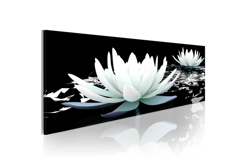Bilde Alabaster Lilies 135x45 - Artgeist sp. z o. o. - Innredning - Bilder & kunst - Lerretsbilder