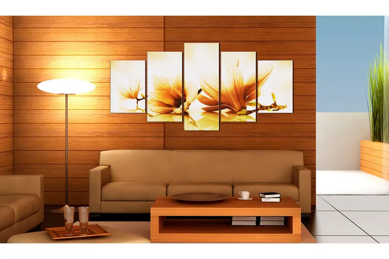 Bilde Amber Magnolias 100x50 - Artgeist sp. z o. o. - Innredning - Bilder & kunst - Lerretsbilder
