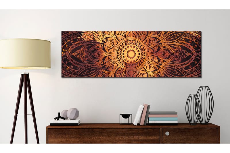 Bilde Amber Mandala 135x45 - Artgeist sp. z o. o. - Innredning - Bilder & kunst - Lerretsbilder