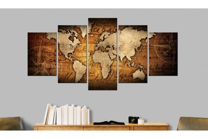 Bilde Amber Map 200x100 - Artgeist sp. z o. o. - Innredning - Bilder & kunst - Lerretsbilder