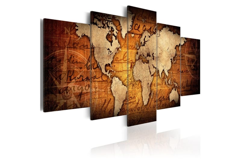 Bilde Amber Map 200x100 - Artgeist sp. z o. o. - Innredning - Bilder & kunst - Lerretsbilder