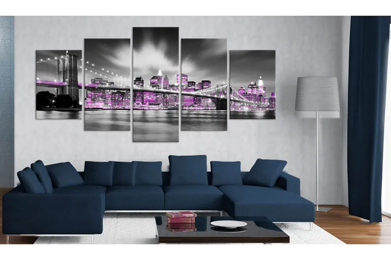 Bilde Amethystine New York 200x100 - Artgeist sp. z o. o. - Innredning - Bilder & kunst - Lerretsbilder