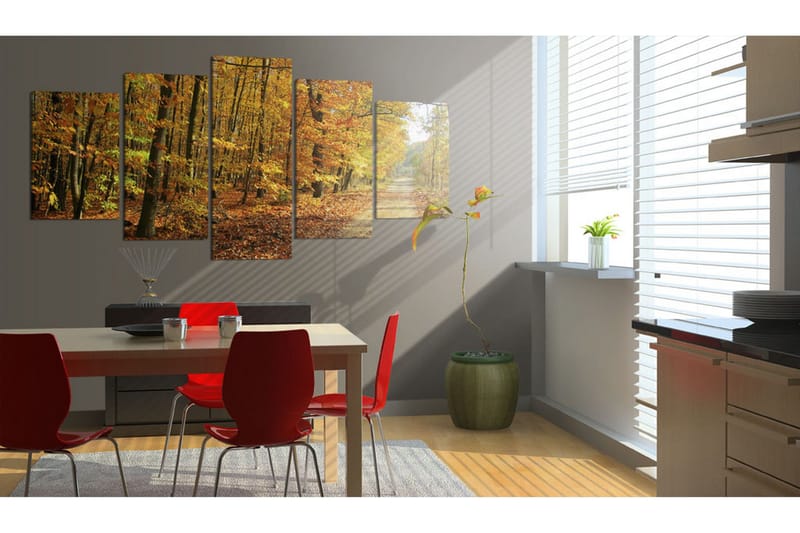 Bilde An Alley Among Colorful Leaves 100x50 - Artgeist sp. z o. o. - Innredning - Bilder & kunst - Lerretsbilder