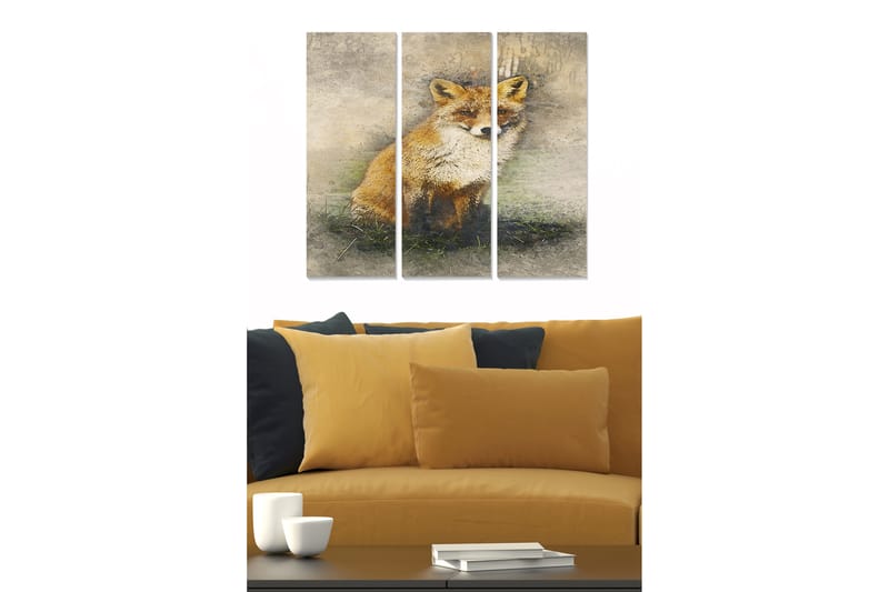 Bilde Animal 3-pk Flerfarget - 22x05 cm - Innredning - Bilder & kunst - Lerretsbilder