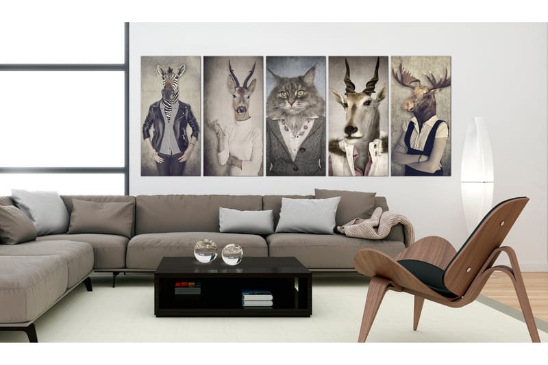 Bilde Animal Masks 200x80 - Artgeist sp. z o. o. - Innredning - Bilder & kunst - Lerretsbilder