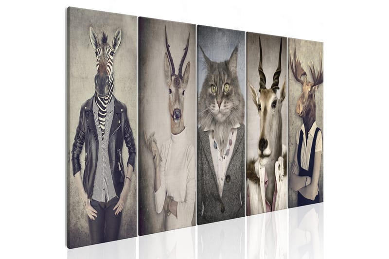 Bilde Animal Masks 200x80 - Artgeist sp. z o. o. - Innredning - Bilder & kunst - Lerretsbilder