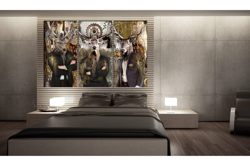 Bilde Animal Trio 3 Parts Brown 90x60 - Artgeist sp. z o. o. - Innredning - Bilder & kunst - Lerretsbilder