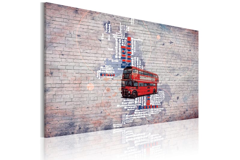 Bilde Around the UK by Routemaster 120x80 - Artgeist sp. z o. o. - Innredning - Bilder & kunst - Lerretsbilder