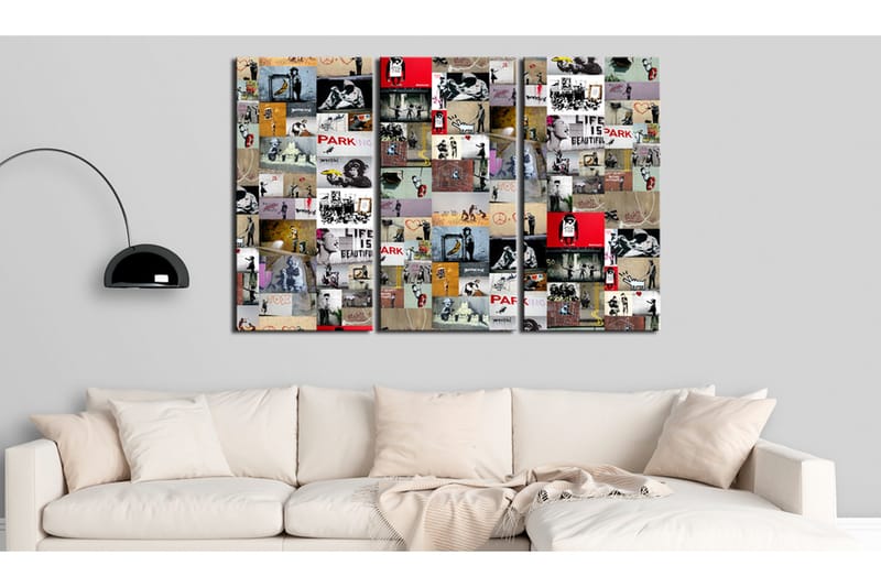 Bilde Art Of Collage Banksy Iii 90x60 - Artgeist sp. z o. o. - Innredning - Bilder & kunst - Lerretsbilder