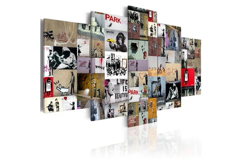 Bilde Art Of Collage Banksy Iv 100x50 - Artgeist sp. z o. o. - Innredning - Bilder & kunst - Lerretsbilder