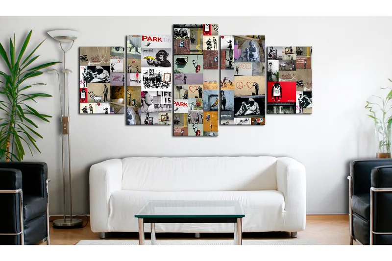 Bilde Art Of Collage Banksy Iv 100x50 - Artgeist sp. z o. o. - Innredning - Bilder & kunst - Lerretsbilder