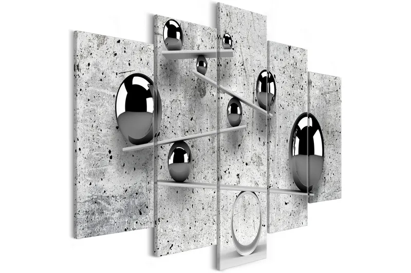 Bilde Balls And Concrete 5 Parts Wide 100x50 - Artgeist sp. z o. o. - Innredning - Bilder & kunst - Lerretsbilder