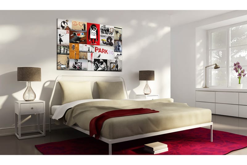 Bilde Banksy collage 120x80 - Artgeist sp. z o. o. - Innredning - Bilder & kunst - Lerretsbilder