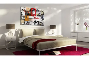 Bilde Banksy Collage 90x60 - Artgeist sp. z o. o. - Innredning - Bilder & kunst - Lerretsbilder