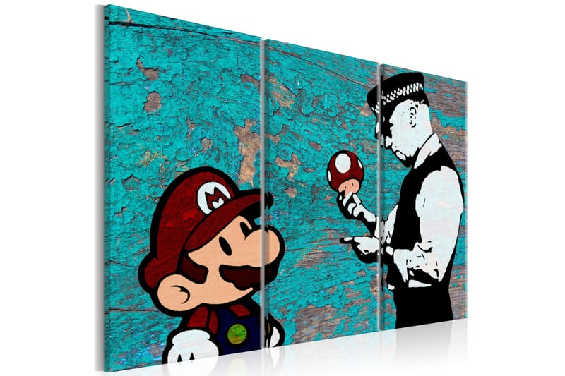 Bilde Banksy Cracked Paint 120x80 - Artgeist sp. z o. o. - Innredning - Bilder & kunst - Lerretsbilder