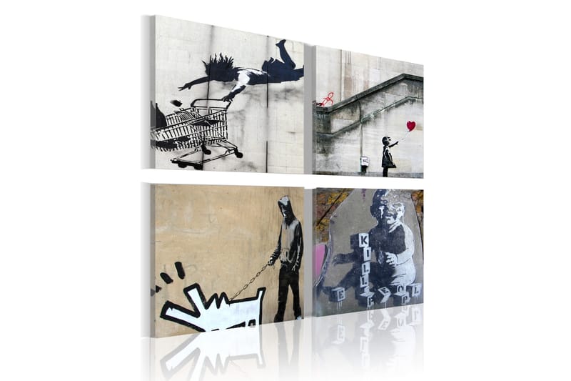 Bilde Banksy Fyra Orginal Idéer 80x80 - Artgeist sp. z o. o. - Lerretsbilder