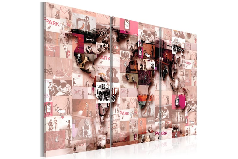 Bilde Banksy Graffiti Collage 120x80 - Artgeist sp. z o. o. - Innredning - Bilder & kunst - Lerretsbilder