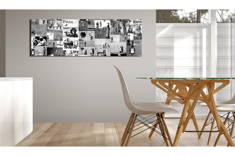 Bilde Banksy Graffiti Collage Ii 150x50 - Artgeist sp. z o. o. - Innredning - Bilder & kunst - Lerretsbilder