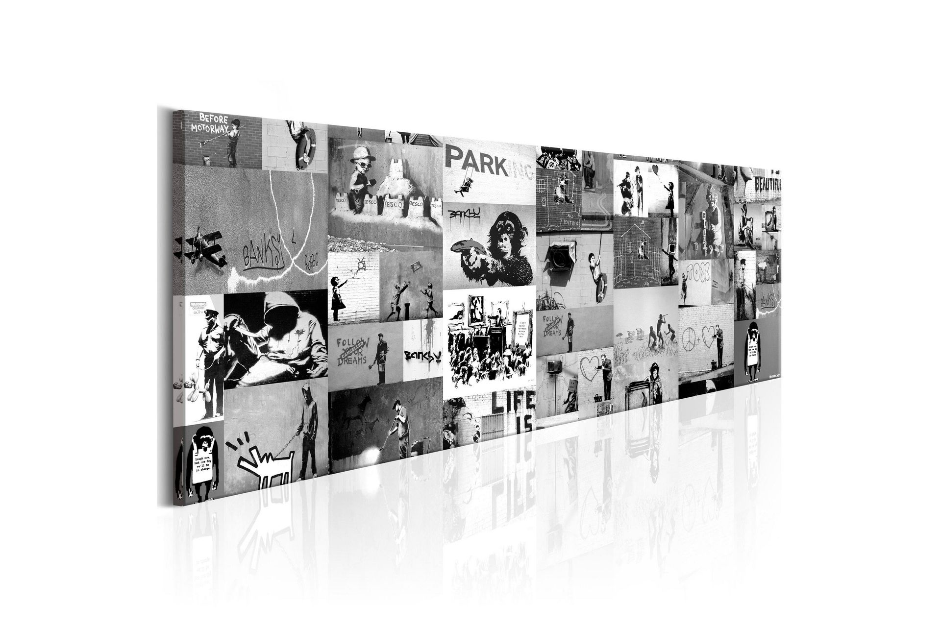 Bilde Banksy Graffiti Collage Ii 150x50 - Artgeist sp. z o. o.
