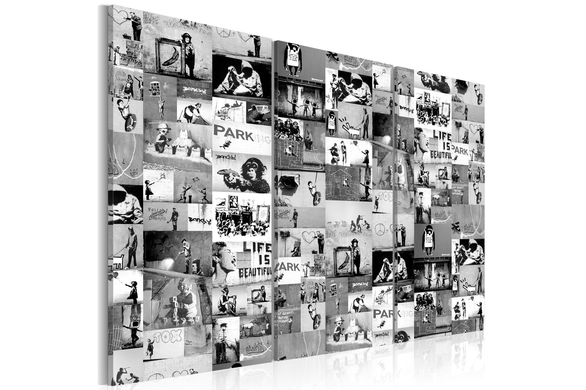 Bilde Banksy Graffiti Collage Iii 90x60 - Artgeist sp. z o. o.