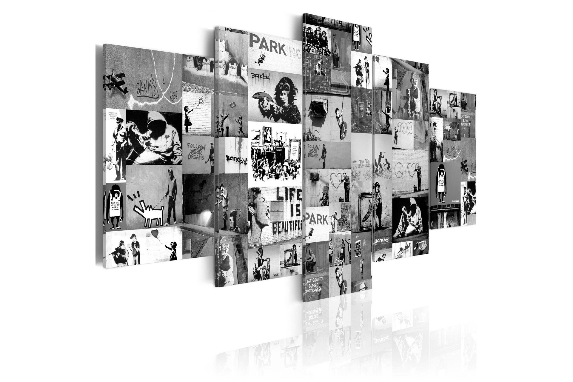 Bilde Banksy Graffiti Collage Iv 200x100 - Artgeist sp. z o. o.