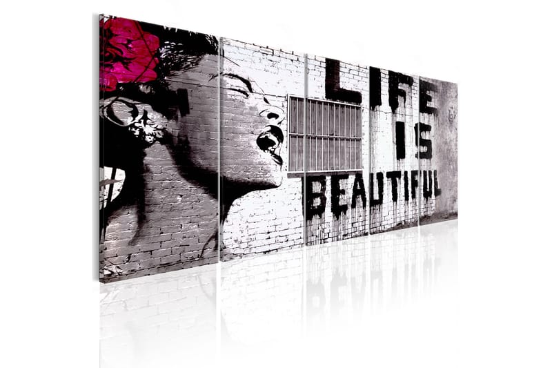 Bilde Banksy Life Is Beautiful 225x90 - Artgeist sp. z o. o. - Lerretsbilder