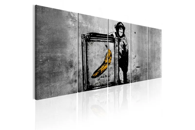 Bilde Banksy Monkey With Frame 200x80, Artgeist sp. z o. o.
