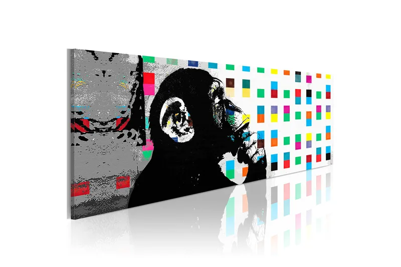 Bilde Banksy The Thinker Monkey 150x50, Artgeist sp. z o. o.