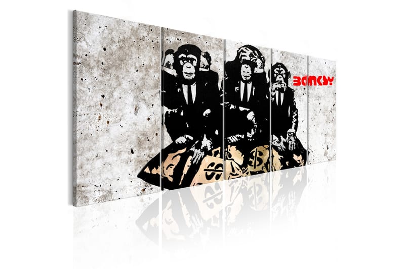 Bilde Banksy Three Monkeys 200x80 - Artgeist sp. z o. o. - Lerretsbilder