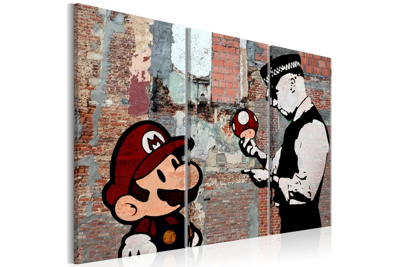 Bilde Banksy Warning 120x80, Artgeist sp. z o. o.