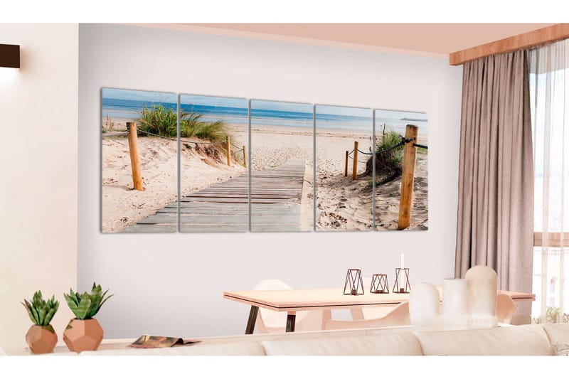 Bilde Beach After Rain 200x80 - Artgeist sp. z o. o. - Innredning - Bilder & kunst - Lerretsbilder