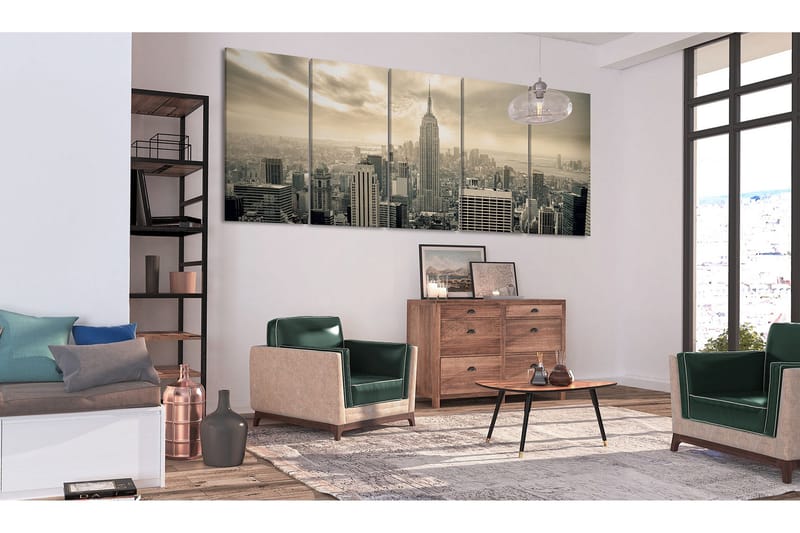Bilde Beige Manhattan 200x80 - Artgeist sp. z o. o. - Innredning - Bilder & kunst - Lerretsbilder