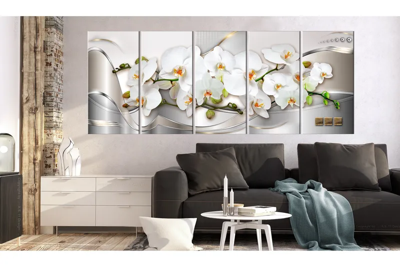Bilde Blooming Orchids 200x80 - Artgeist sp. z o. o. - Innredning - Bilder & kunst - Lerretsbilder