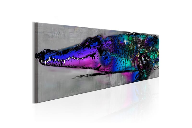 Bilde Blue Alligator 150x50 - Artgeist sp. z o. o. - Innredning - Bilder & kunst - Lerretsbilder