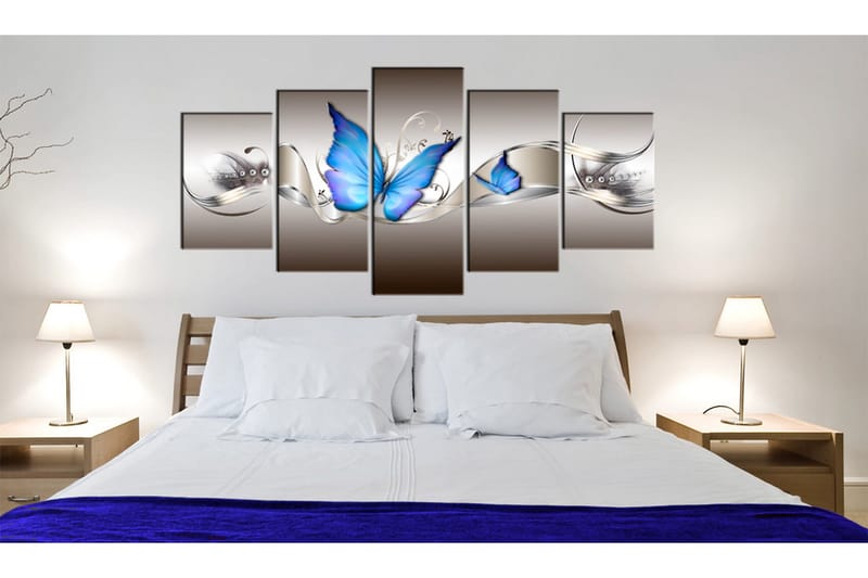 Bilde Blue Butterflies 200x100 - Artgeist sp. z o. o. - Innredning - Bilder & kunst - Lerretsbilder
